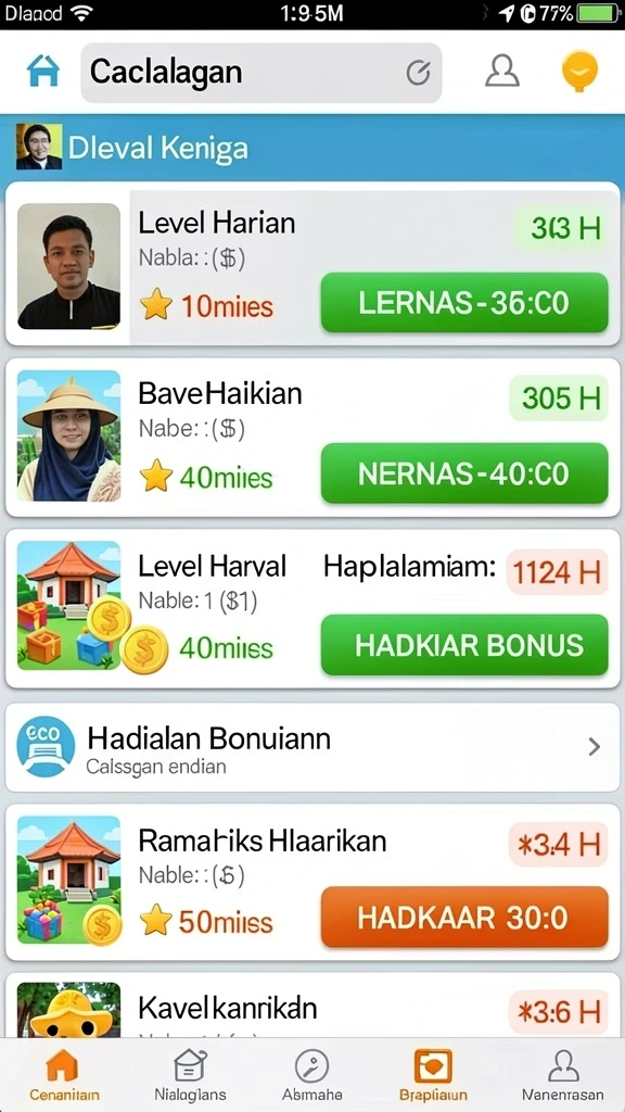 Tangkapan layar memperlihatkan level menantang dengan desain kreatif.