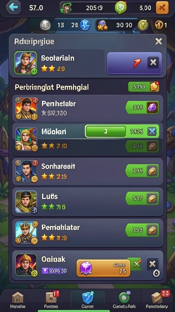 Kompetisi antar pemain yang seru.